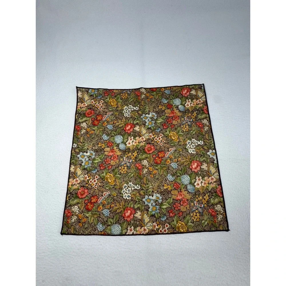 Nature Cottagecore Napkin and Ring Set Blue Floral Botanical Butterfly 12pc